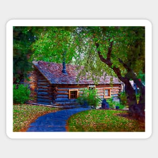 Log Cabin In The Woods Sticker